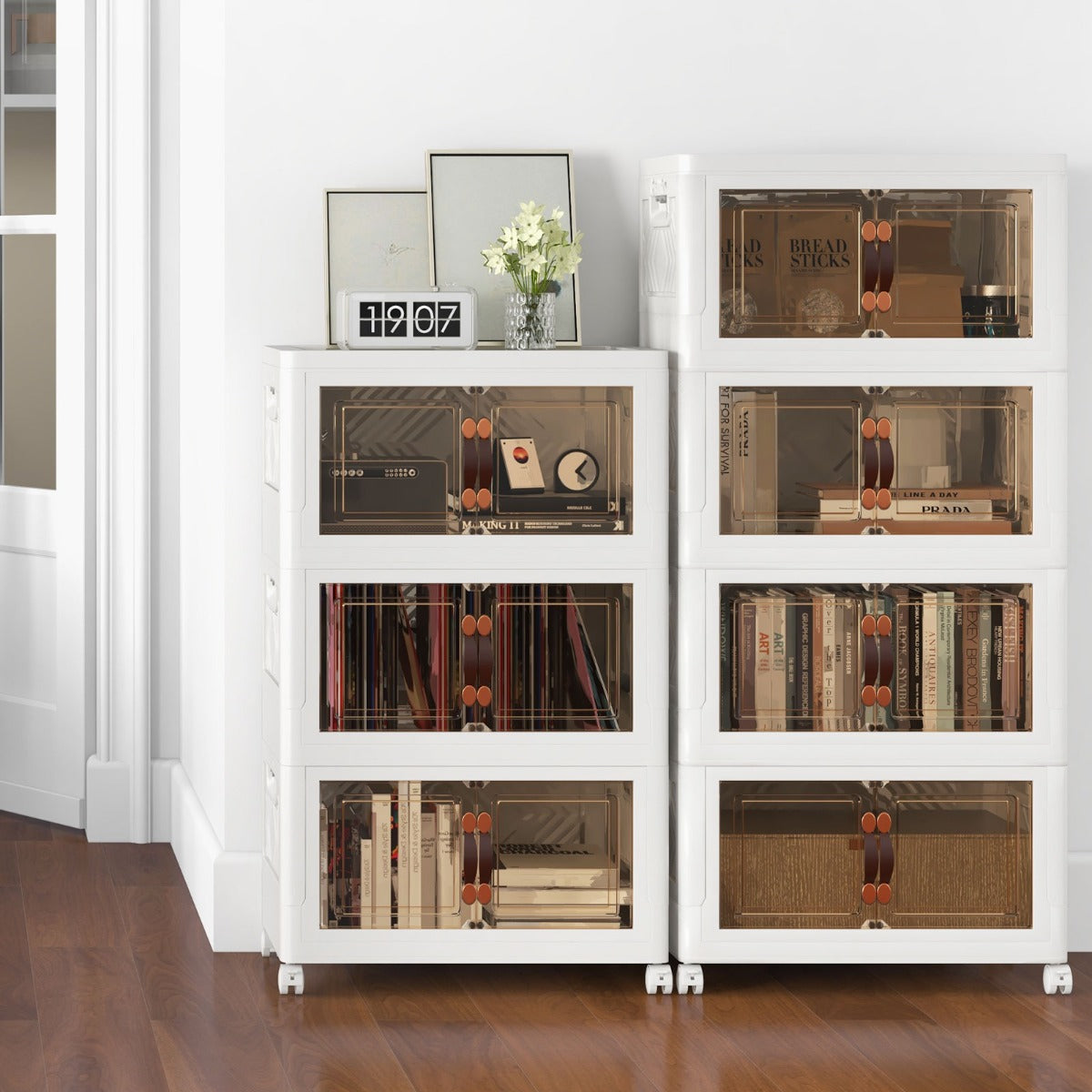 27/34/44/59/78/92.5 Gal Stackable Storage Bins with Lockable Wheels-34 Gal-3-Tier